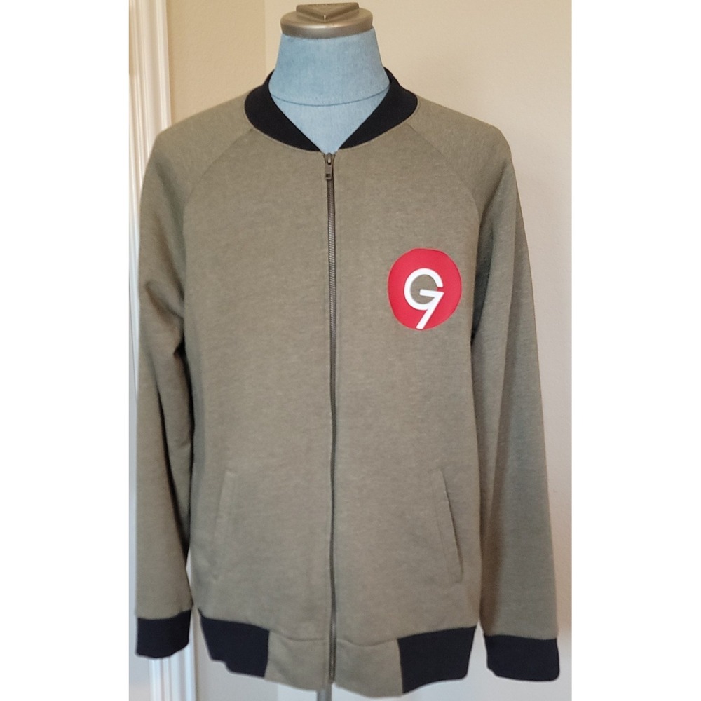 Keith‎ James Men's Multicolor Rubberized Logo Full Zip Jacket Sz XL